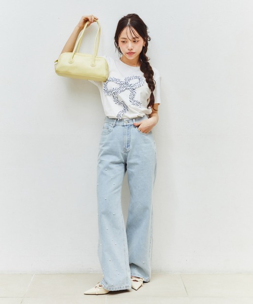 MELSOI.(メルソイ)の「ランダムパールデコレーションデニムパンツ(デニムパンツ・レディース・ライトブルー・M/S)」の18枚目の写真