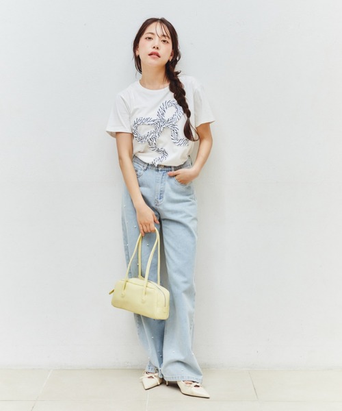 MELSOI.(メルソイ)の「ランダムパールデコレーションデニムパンツ(デニムパンツ・レディース・ライトブルー・M/S)」の17枚目の写真