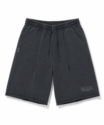 RAW-CUT PIGMENT BURMUDA PANTS CHARCOAL