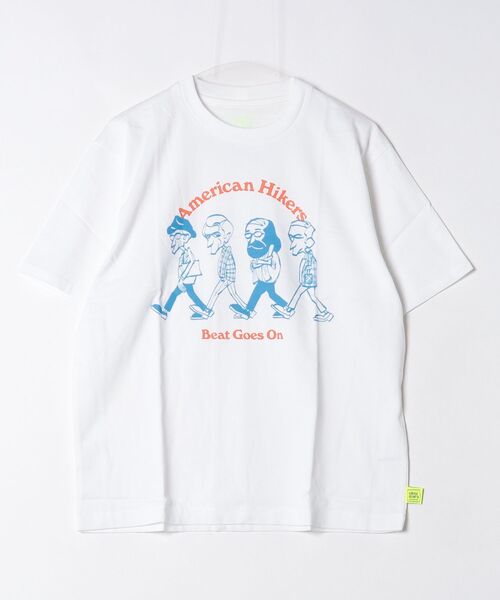 LOOSE JOINTS(ルーズジョインツ)の「【loosejoints】MASATO MAEKAWA - AMERICAN HIKERS S/S TEE(Tシャツ/カットソー・メンズ・ホワイト/ブラック・M/L)」の2枚目の写真