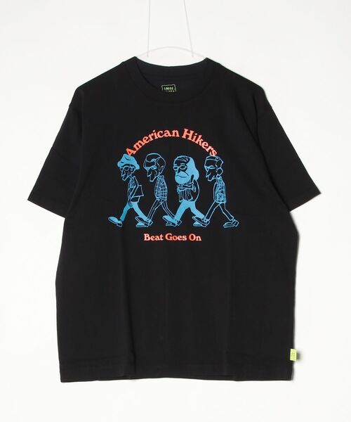 LOOSE JOINTS(ルーズジョインツ)の「【loosejoints】MASATO MAEKAWA - AMERICAN HIKERS S/S TEE(Tシャツ/カットソー・メンズ・ホワイト/ブラック・M/L)」の1枚目の写真
