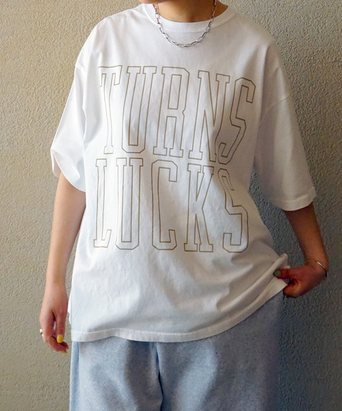 JOURNAL STANDARD LUXE（ジャーナルスタンダード　ラックス）の「《追加２》プリントT TURNS LUCKS（Tシャツ/カットソー・レディース・ブラック/ベージュ・FREE）」の2枚目の写真