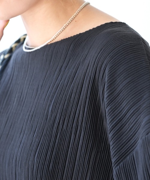 reca(レカ)の「細プリーツ七分袖カットソー(Tシャツ/カットソー・レディース・ミント/アイボリー/ライム/チャコール・FREE)」の16枚目の写真