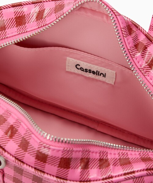 Casselini(キャセリーニ)の「【Casselini/キャセリーニ】リングミニボストン/バッグ/ボストンバッグ/ドット/チェック【WEB限定】(ボストンバッグ・レディース・ピンク/ホワイト/ブルー・フリー)」の12枚目の写真