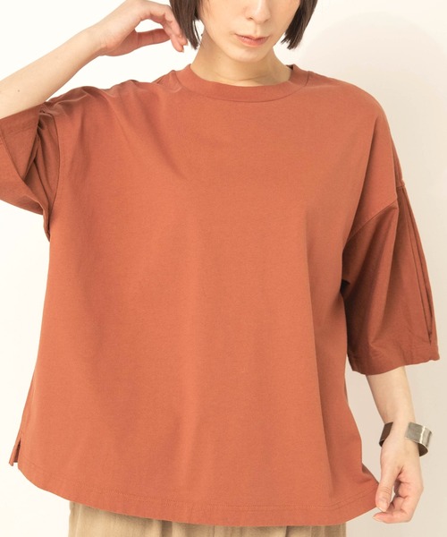 RNA-N(アールエヌエーエヌ)の「M2717 布帛コンビスクエアプルオーバー(Tシャツ/カットソー・レディース・グレー/テラコッタ/ブラック・FREE)」の3枚目の写真