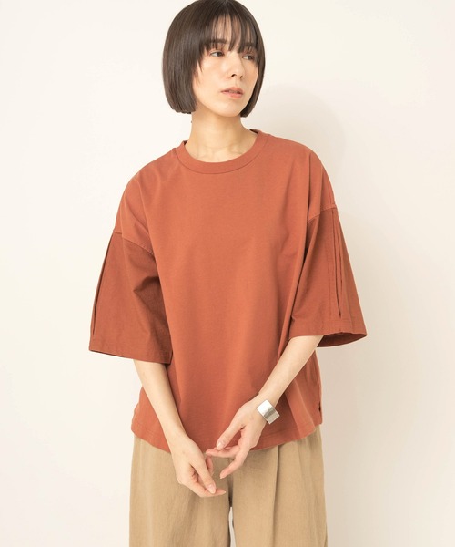 RNA-N(アールエヌエーエヌ)の「M2717 布帛コンビスクエアプルオーバー(Tシャツ/カットソー・レディース・グレー/テラコッタ/ブラック・FREE)」の9枚目の写真