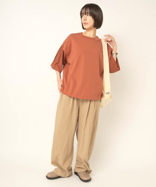 RNA-N(アールエヌエーエヌ)の「M2717 布帛コンビスクエアプルオーバー(Tシャツ/カットソー・レディース・グレー/テラコッタ/ブラック・FREE)」の18枚目の写真