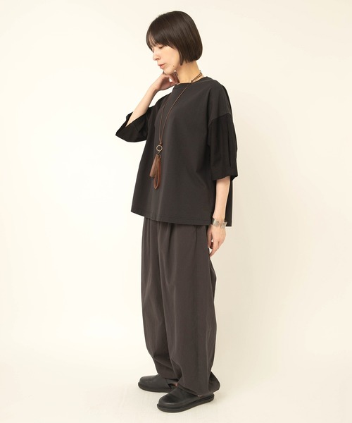 RNA-N(アールエヌエーエヌ)の「M2717 布帛コンビスクエアプルオーバー(Tシャツ/カットソー・レディース・グレー/テラコッタ/ブラック・FREE)」の15枚目の写真