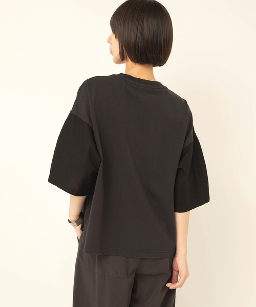 RNA-N(アールエヌエーエヌ)の「M2717 布帛コンビスクエアプルオーバー(Tシャツ/カットソー・レディース・グレー/テラコッタ/ブラック・FREE)」の6枚目の写真
