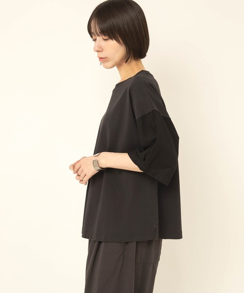 RNA-N(アールエヌエーエヌ)の「M2717 布帛コンビスクエアプルオーバー(Tシャツ/カットソー・レディース・グレー/テラコッタ/ブラック・FREE)」の5枚目の写真