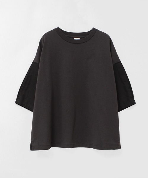 RNA-N(アールエヌエーエヌ)の「M2717 布帛コンビスクエアプルオーバー(Tシャツ/カットソー・レディース・グレー/テラコッタ/ブラック・FREE)」の7枚目の写真