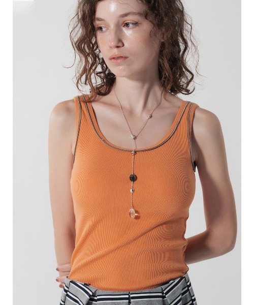 ELCHELE(エルチェレ)の「LINE CUP TANK TOP(Tシャツ/カットソー・レディース・ホワイト/オレンジ/ネイビー・FREE)」の16枚目の写真