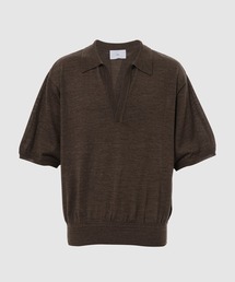 WOOL KNIT HALF SLEEVE POLO