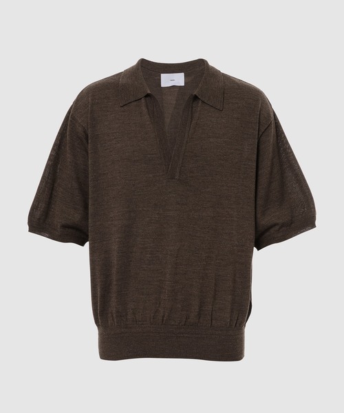 SUGARHILL(シュガーヒル)の「WOOL KNIT HALF SLEEVE POLO(その他トップス・メンズ・ブラウン系その他/サックスブルー/ワインレッド・2)」の1枚目の写真