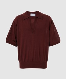 WOOL KNIT HALF SLEEVE POLO