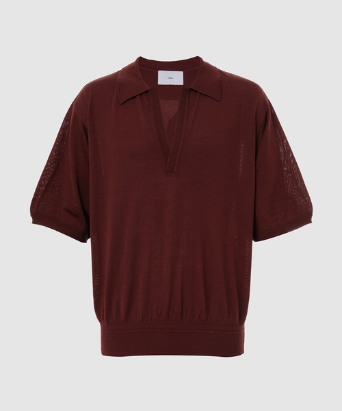 SUGARHILL(シュガーヒル)の「WOOL KNIT HALF SLEEVE POLO(その他トップス・メンズ・ブラウン系その他/サックスブルー/ワインレッド・2)」の3枚目の写真