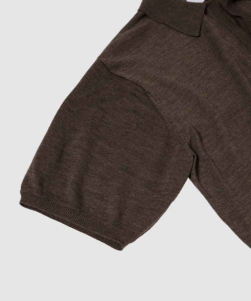 SUGARHILL(シュガーヒル)の「WOOL KNIT HALF SLEEVE POLO(その他トップス・メンズ・ブラウン系その他/サックスブルー/ワインレッド・2)」の6枚目の写真
