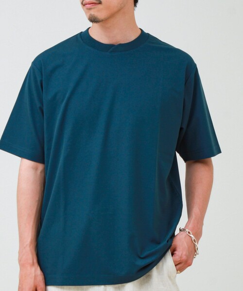 GLOSTER（グロスター）の「【接触冷感で快適】アイスカノコ クルーネックTEE（Tシャツ/カットソー・メンズ・グレイッシュブルー/グレイッシュベージュ/ダークネイビー・S/L/M）」の2枚目の写真