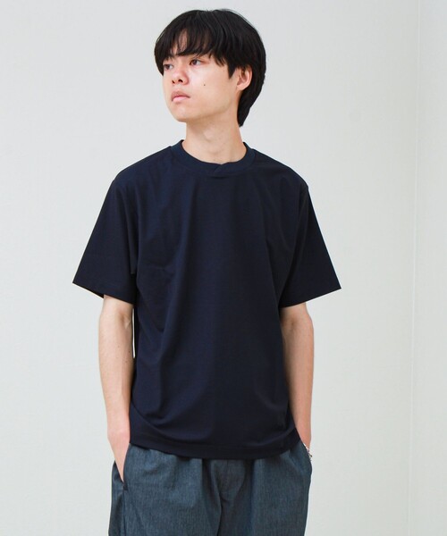 GLOSTER（グロスター）の「【接触冷感で快適】アイスカノコ クルーネックTEE（Tシャツ/カットソー・メンズ・グレイッシュブルー/グレイッシュベージュ/ダークネイビー・S/L/M）」の3枚目の写真