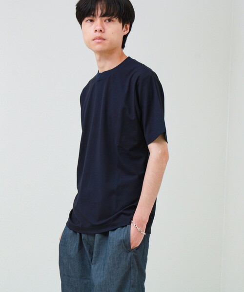 GLOSTER（グロスター）の「【接触冷感で快適】アイスカノコ クルーネックTEE（Tシャツ/カットソー・メンズ・グレイッシュブルー/グレイッシュベージュ/ダークネイビー・S/L/M）」の9枚目の写真