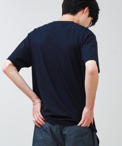 GLOSTER（グロスター）の「【接触冷感で快適】アイスカノコ クルーネックTEE（Tシャツ/カットソー・メンズ・グレイッシュブルー/グレイッシュベージュ/ダークネイビー・S/L/M）」の8枚目の写真