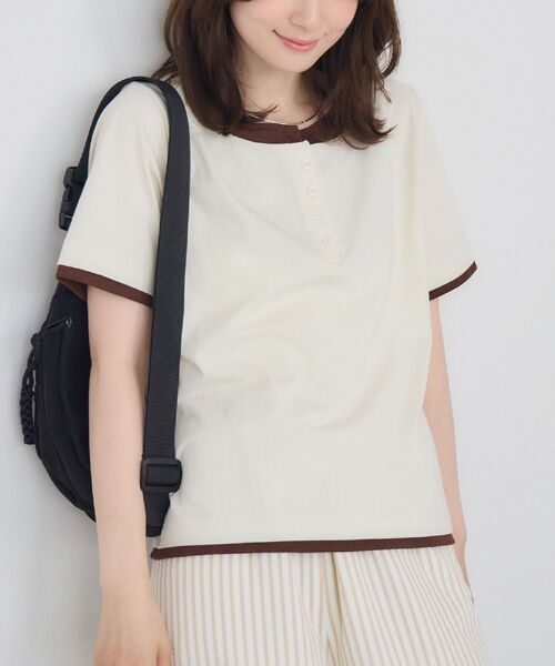 RETRO GIRL(レトロガール)の「フェイクレイヤードカットソー(Tシャツ/カットソー・レディース・ライトグレー/ナチュラル/ブルー・FREE)」の3枚目の写真