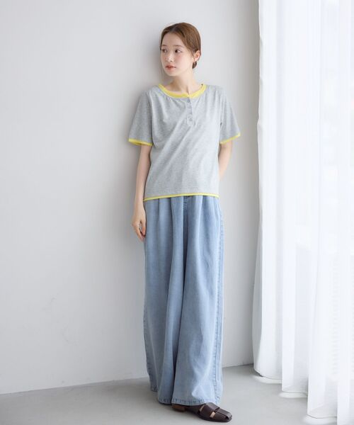 RETRO GIRL(レトロガール)の「フェイクレイヤードカットソー(Tシャツ/カットソー・レディース・ライトグレー/ナチュラル/ブルー・FREE)」の4枚目の写真