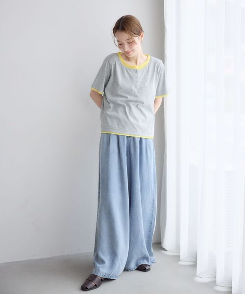 RETRO GIRL(レトロガール)の「フェイクレイヤードカットソー(Tシャツ/カットソー・レディース・ライトグレー/ナチュラル/ブルー・FREE)」の5枚目の写真