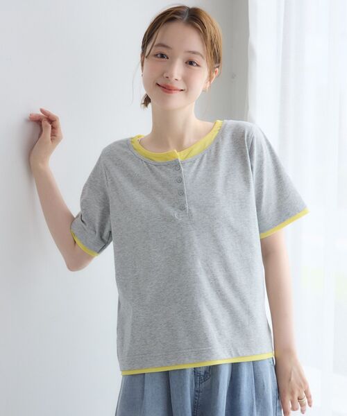 RETRO GIRL(レトロガール)の「フェイクレイヤードカットソー(Tシャツ/カットソー・レディース・ライトグレー/ナチュラル/ブルー・FREE)」の8枚目の写真