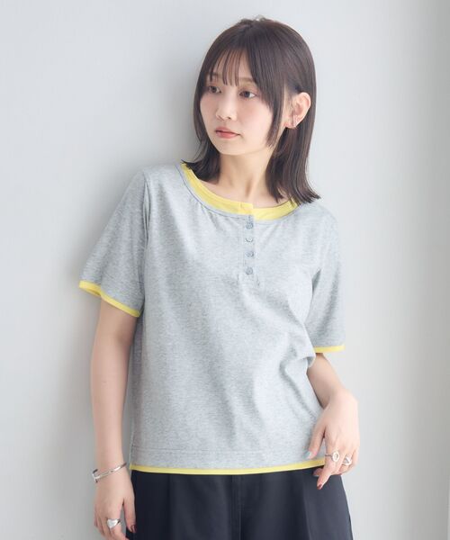 RETRO GIRL(レトロガール)の「フェイクレイヤードカットソー(Tシャツ/カットソー・レディース・ライトグレー/ナチュラル/ブルー・FREE)」の10枚目の写真