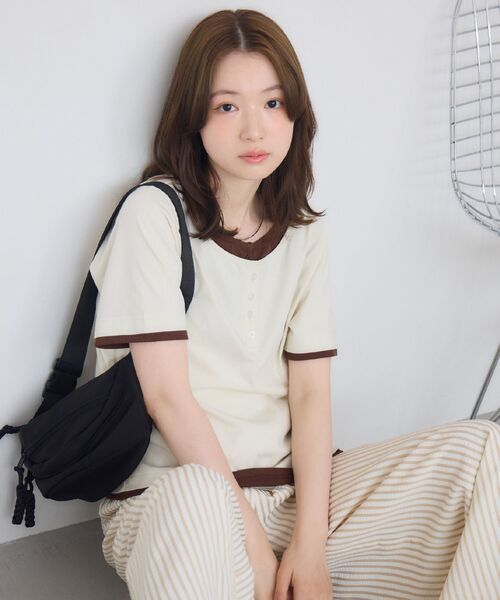 RETRO GIRL(レトロガール)の「フェイクレイヤードカットソー(Tシャツ/カットソー・レディース・ライトグレー/ナチュラル/ブルー・FREE)」の14枚目の写真