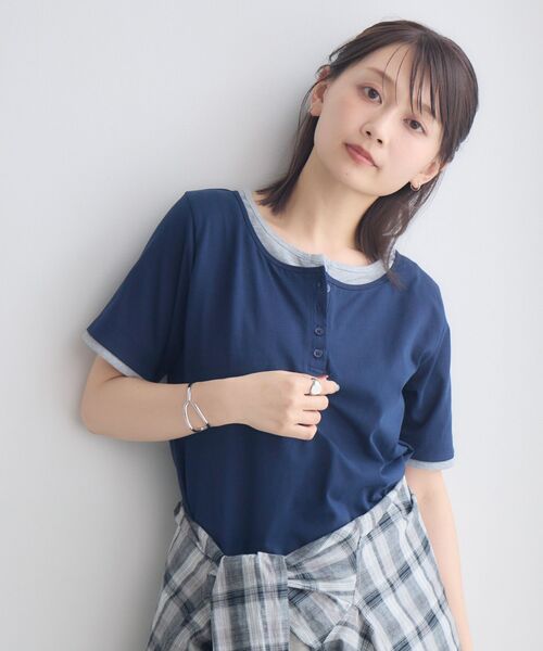 RETRO GIRL(レトロガール)の「フェイクレイヤードカットソー(Tシャツ/カットソー・レディース・ライトグレー/ナチュラル/ブルー・FREE)」の17枚目の写真