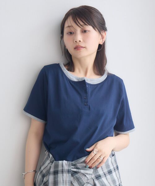 RETRO GIRL(レトロガール)の「フェイクレイヤードカットソー(Tシャツ/カットソー・レディース・ライトグレー/ナチュラル/ブルー・FREE)」の18枚目の写真