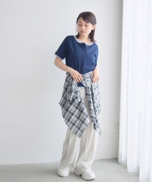 RETRO GIRL(レトロガール)の「フェイクレイヤードカットソー(Tシャツ/カットソー・レディース・ライトグレー/ナチュラル/ブルー・FREE)」の21枚目の写真