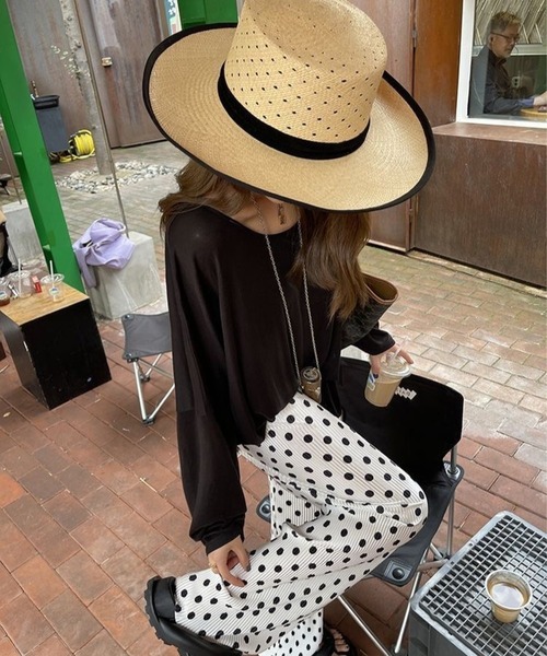 CANVAS+(キャンバスプラス)の「【CANVAS+】ドット柄リラックスプリーツパンツ(その他パンツ・レディース・ブラック/ミント/ピンク/ホワイト・M)」の6枚目の写真