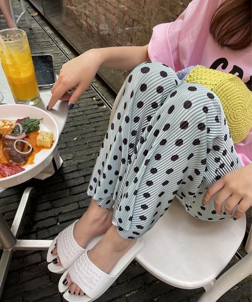 CANVAS+(キャンバスプラス)の「【CANVAS+】ドット柄リラックスプリーツパンツ(その他パンツ・レディース・ブラック/ミント/ピンク/ホワイト・M)」の19枚目の写真