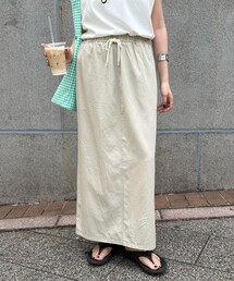 リネン混ウエストレイヤードスカート
