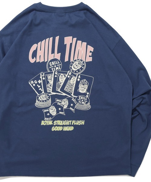 KRIFF MAYER（クリフメイヤー）の「チルタイムロンT(ポーカー)（Tシャツ/カットソー・メンズ・グレー/ブルー/オリーブ/オフホワイト/ブラック・MEDIUM/X-LARGE/LARGE）」の5枚目の写真