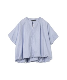 mizuiroind | mizuiro ind ストライプノーカラーバルーンプルオーバー(シャツ/ブラウス)