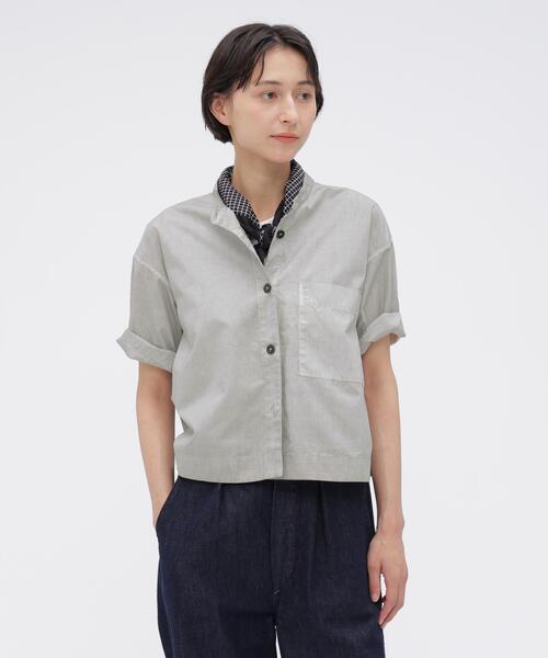 MHL.(エムエイチエル)の「CARBON DYED COTTON POPLIN(シャツ/ブラウス・レディース・グレー・1/2)」の1枚目の写真