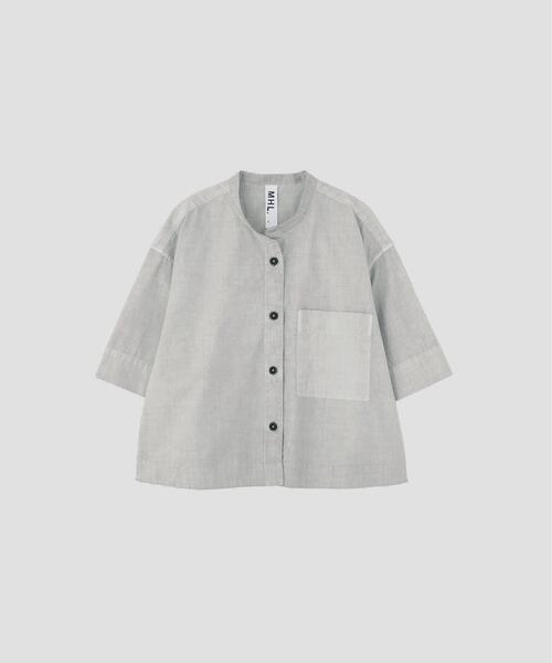 MHL.(エムエイチエル)の「CARBON DYED COTTON POPLIN(シャツ/ブラウス・レディース・グレー・1/2)」の4枚目の写真