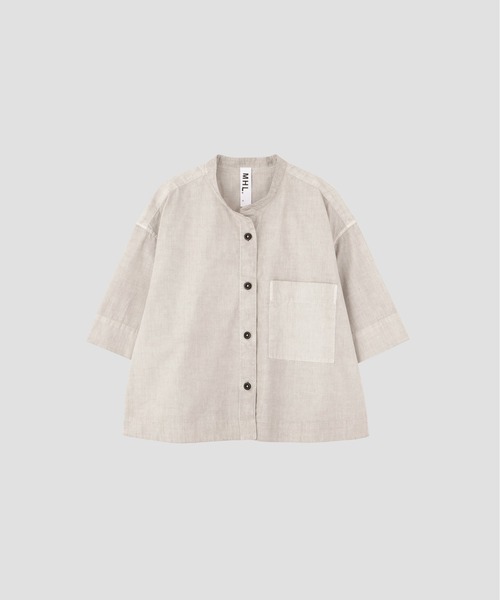 MHL.(エムエイチエル)の「CARBON DYED COTTON POPLIN(シャツ/ブラウス・レディース・グレー・1/2)」の1枚目の写真