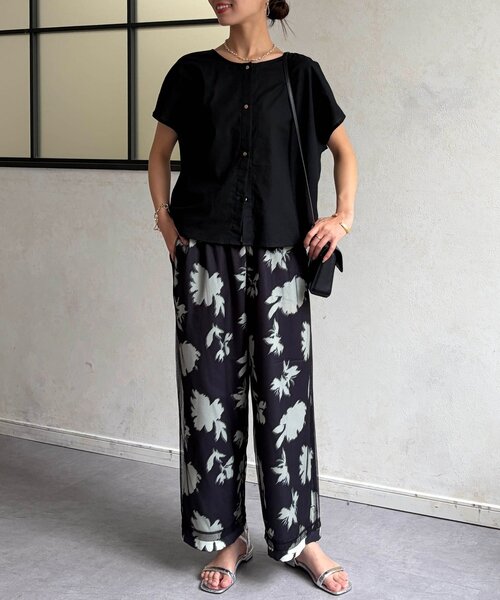 Chez toi(シェトワ)の「ぼかしフラワー×チュールレイヤーパンツ(その他パンツ・レディース・チャコールグレー/オフホワイト・FREE)」の21枚目の写真