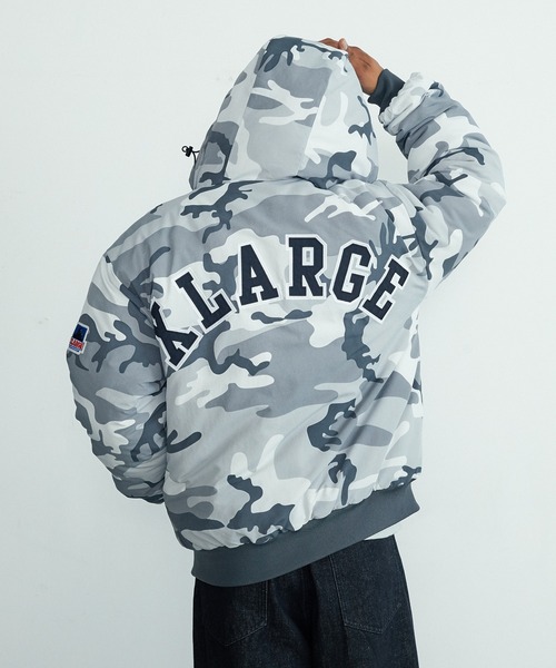 XLARGE(エクストララージ)の「NYLON PUFFER JACKET(ブルゾン・メンズ・ネイビー/ブラック/オリーブ/カモフラージュ・L/S/M/XL)」の4枚目の写真