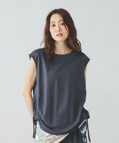 GLOBAL WORK（グローバルワーク）の「リネンライクサイドドロスト/636816（Tシャツ/カットソー・レディース・スミクロ/ネイビー系7・LARGE/MEDIUM）」の20枚目の写真