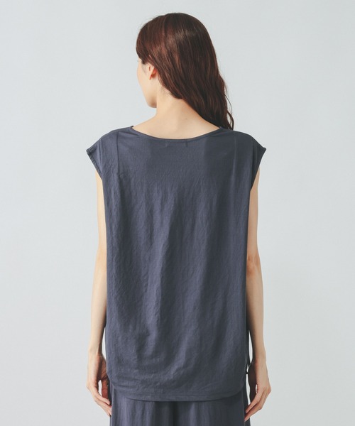 GLOBAL WORK（グローバルワーク）の「リネンライクサイドドロスト/636816（Tシャツ/カットソー・レディース・スミクロ/ネイビー系7・LARGE/MEDIUM）」の5枚目の写真