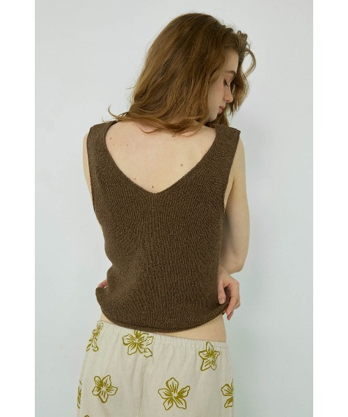 ALEXIA STAM（アリシアスタン）の「V Neck Summer Knit Top/Vネックサマーニット（ニット/セーター・レディース・ホワイト/ブラウン/ピンク・M/S）」の9枚目の写真