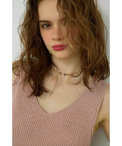 ALEXIA STAM（アリシアスタン）の「V Neck Summer Knit Top/Vネックサマーニット（ニット/セーター・レディース・ホワイト/ブラウン/ピンク・M/S）」の13枚目の写真