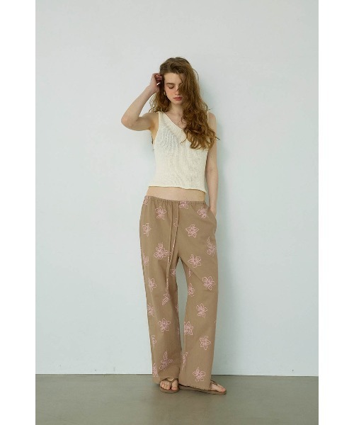 ALEXIA STAM（アリシアスタン）の「V Neck Summer Knit Top/Vネックサマーニット（ニット/セーター・レディース・ホワイト/ブラウン/ピンク・M/S）」の4枚目の写真