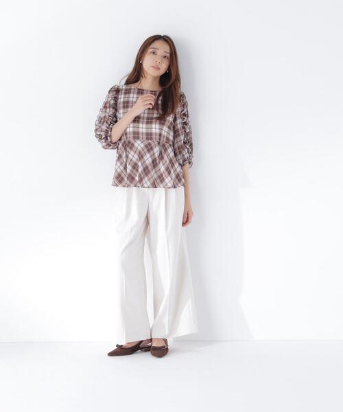 NATURAL BEAUTY BASIC(ナチュラルビューティーベーシック)の「オータムチェックペプラム(シャツ/ブラウス・レディース・ブラウン系その他/ブラック系その他2・フリ-)」の17枚目の写真